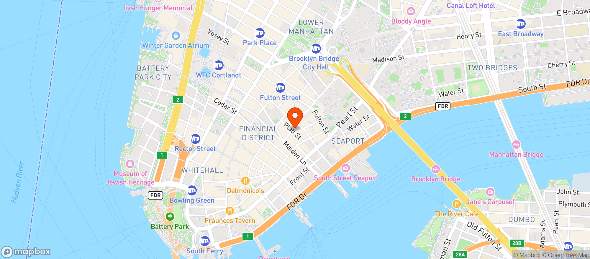 Map showing Stout Nyc