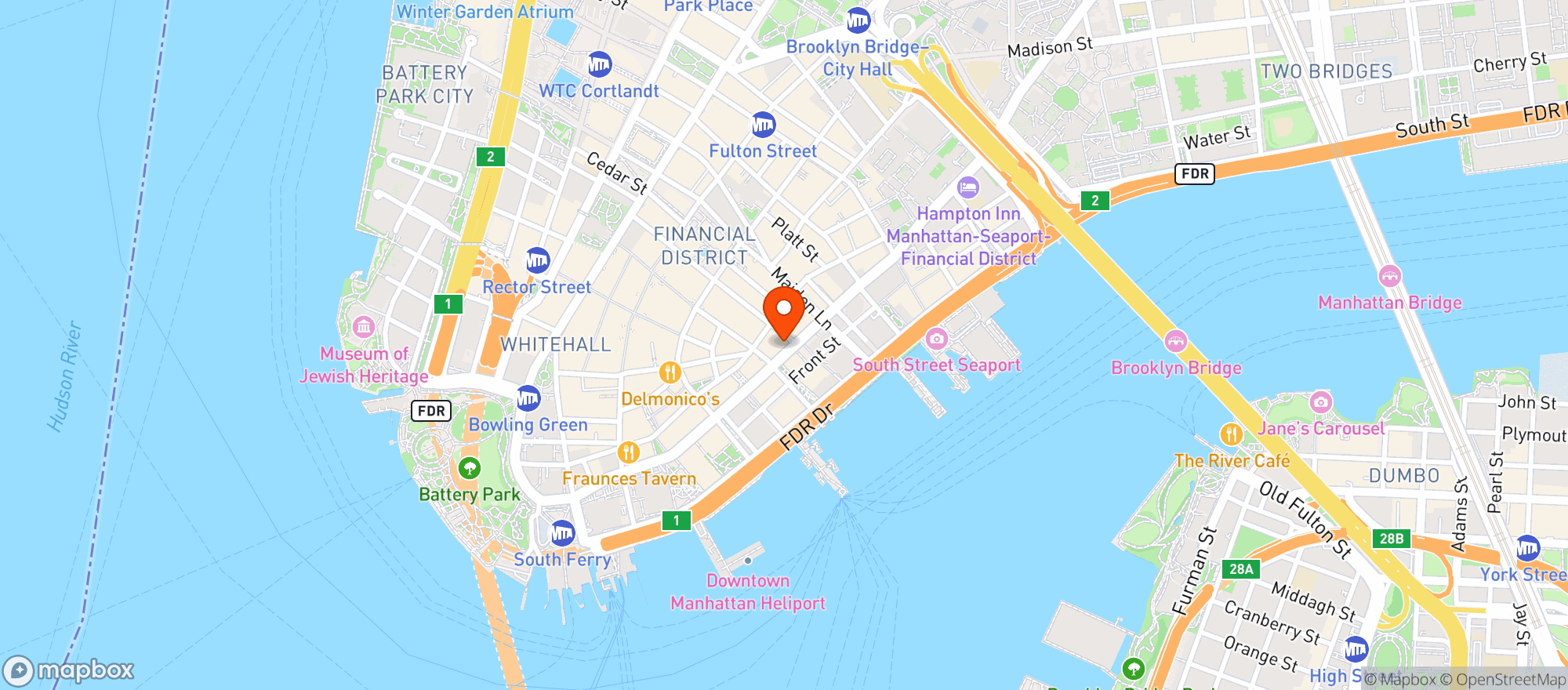 Map showing Le Jardin Cafe & Deli Corp