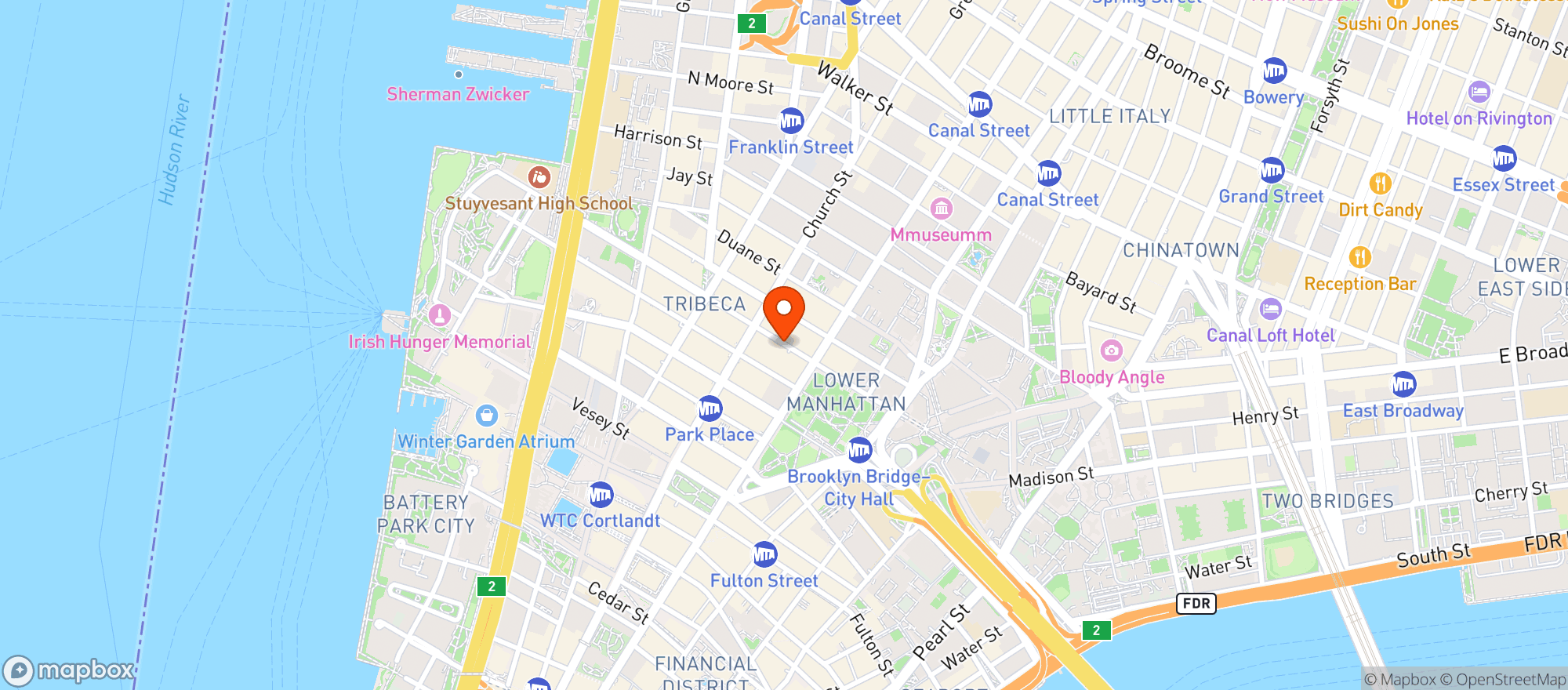 Map showing The Chefs' Warehouse