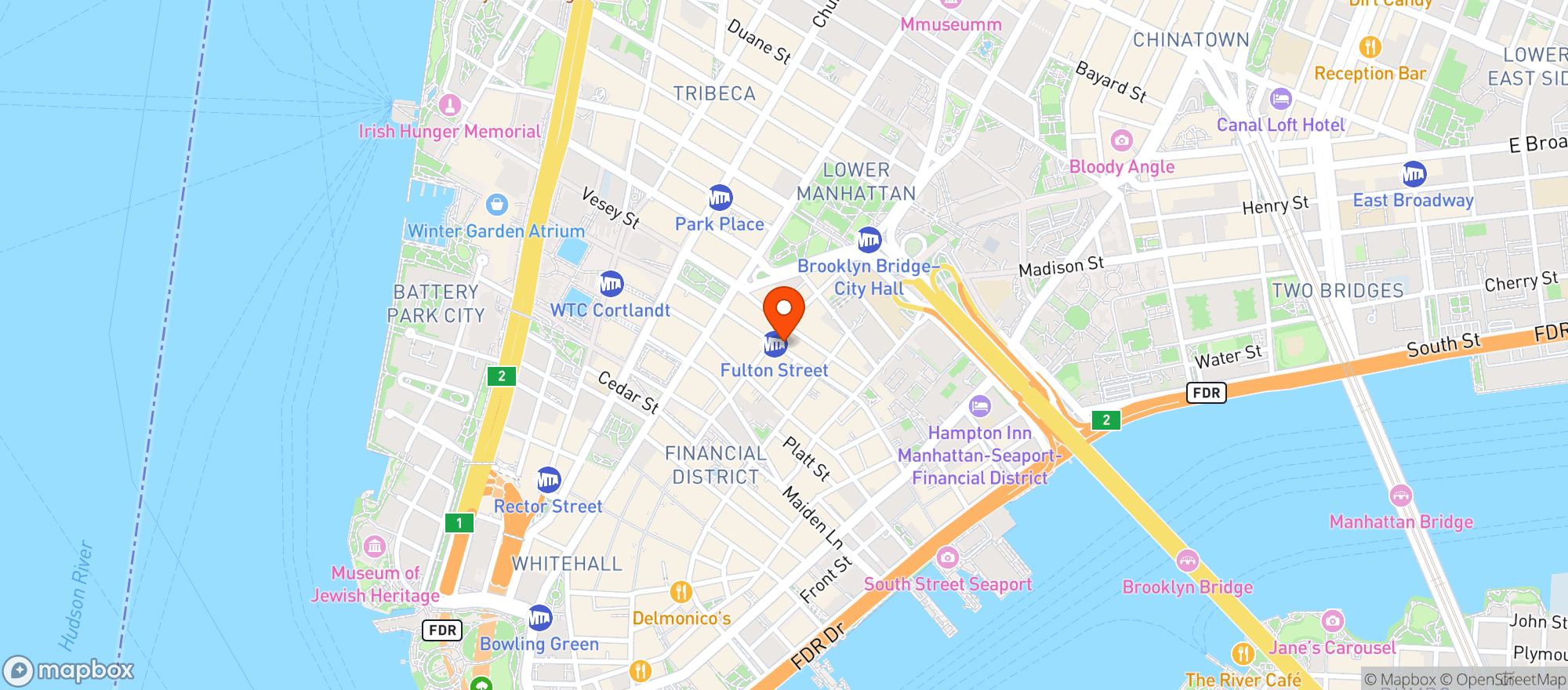 Map showing 118 Fulton St Convenience