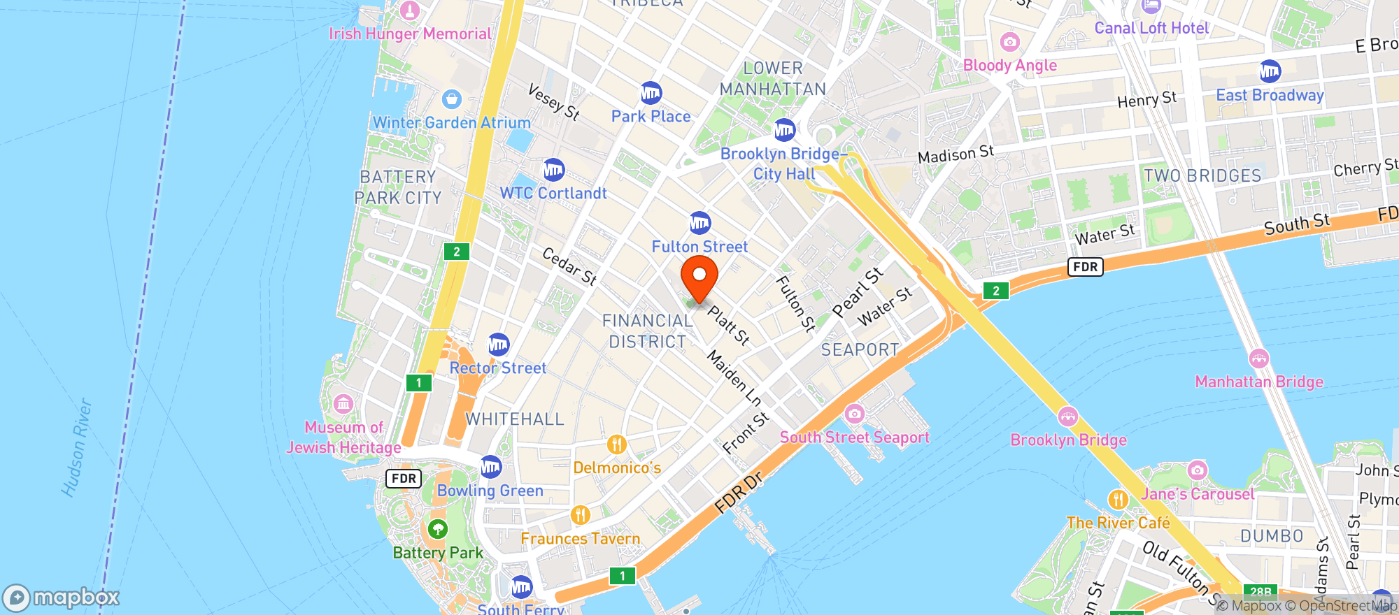 Map showing Bravo Caf & Deli