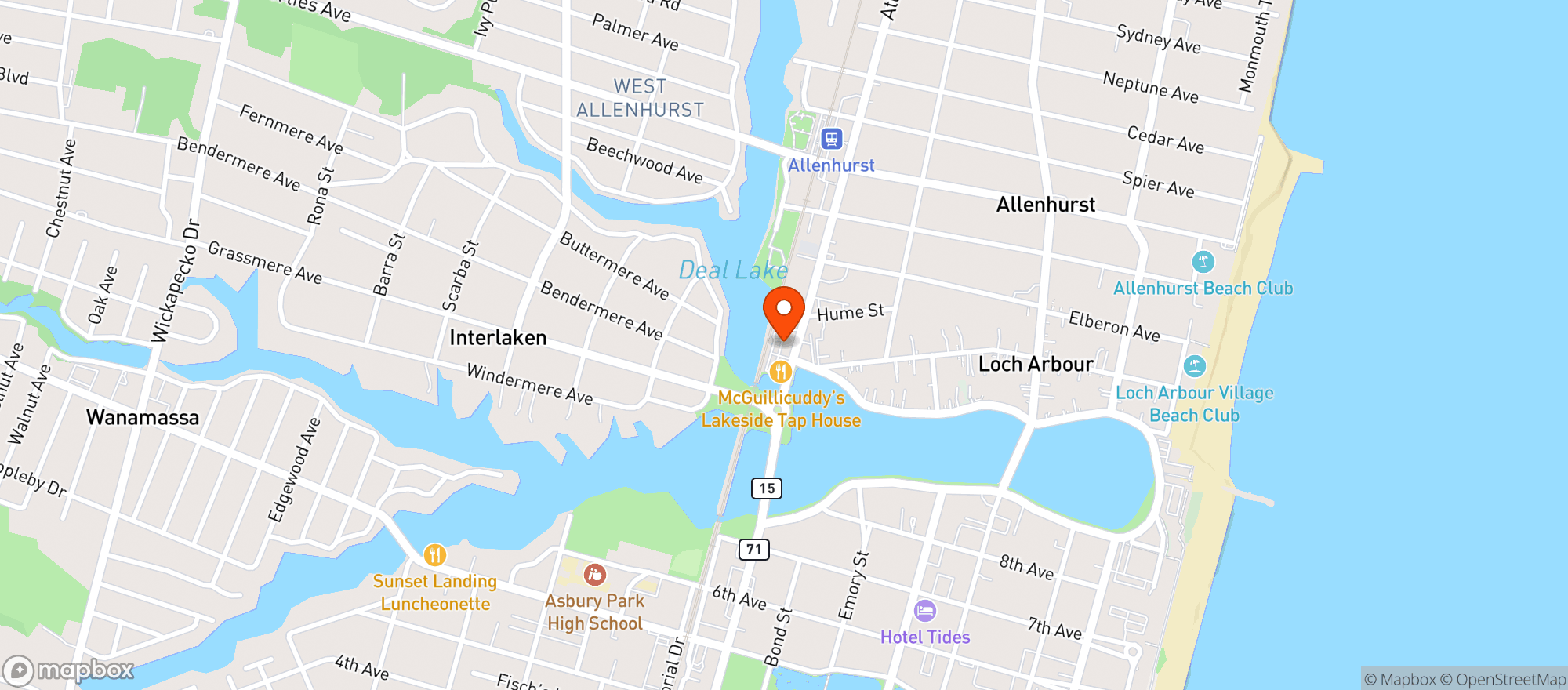 Map showing Loch Arbour Liquor