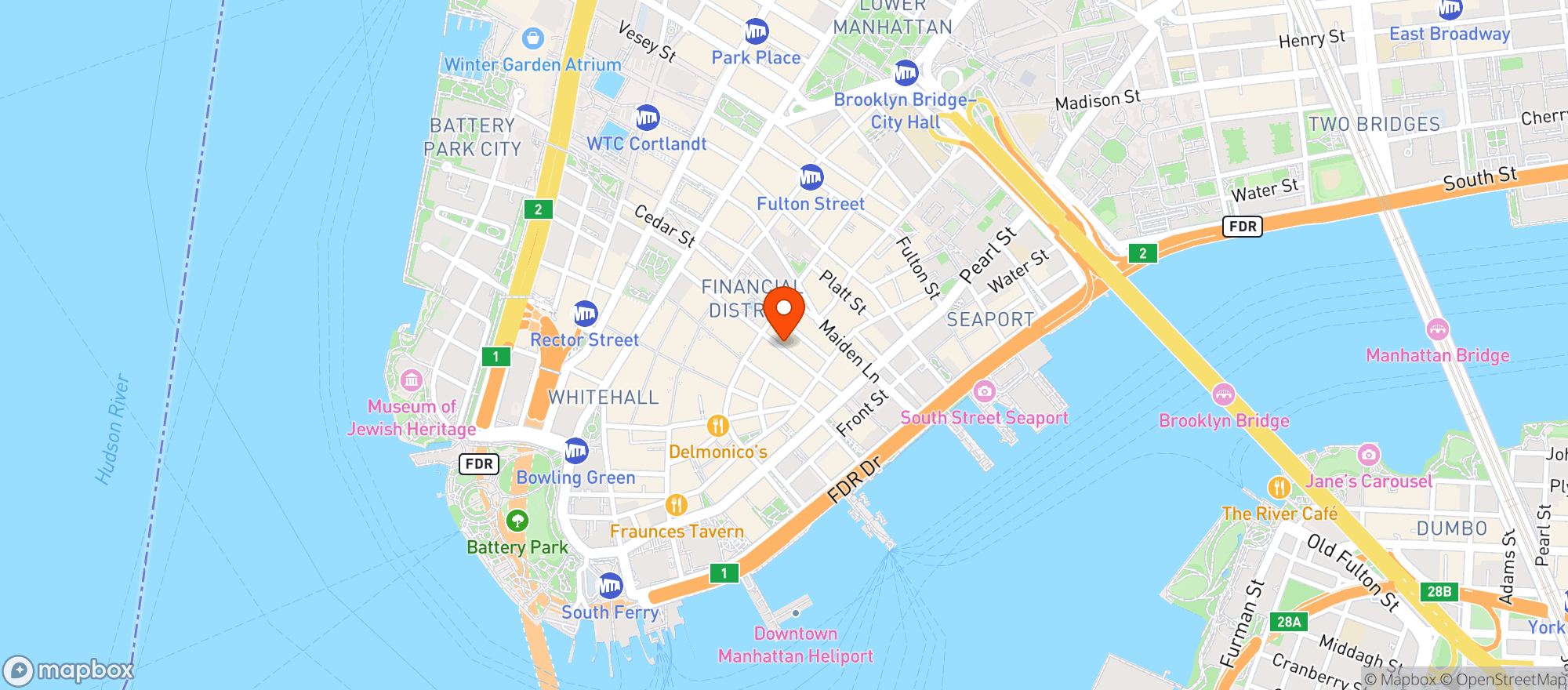 Map showing Down Town Association