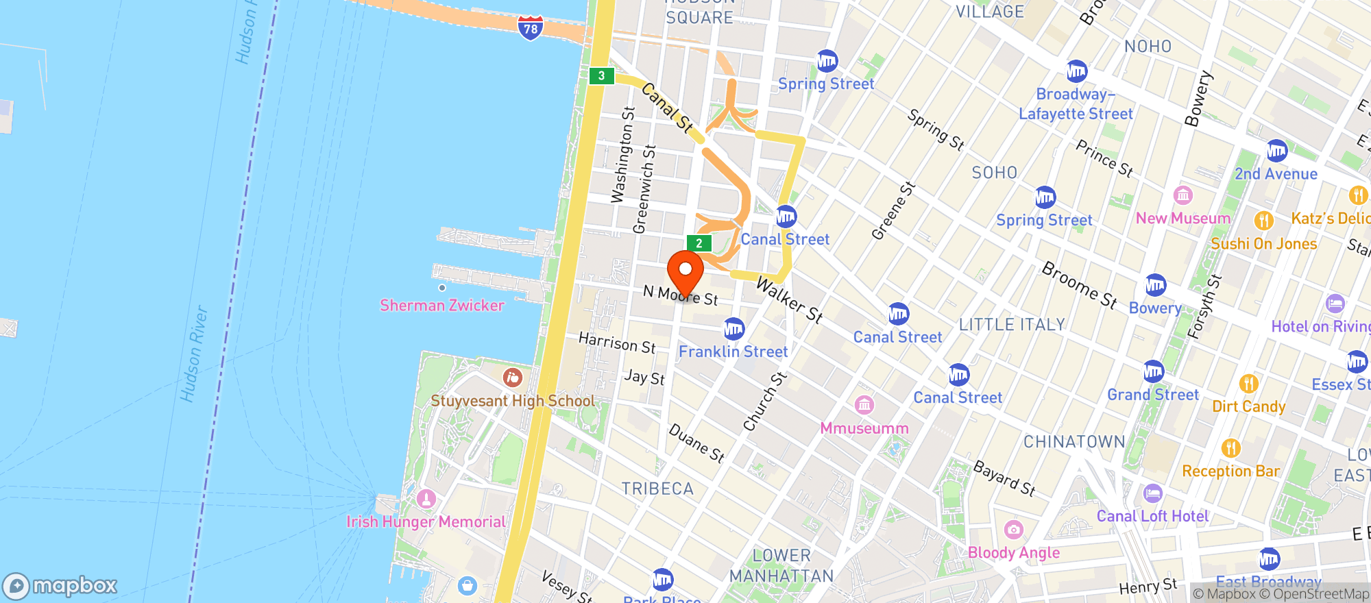 Map showing Bubbys