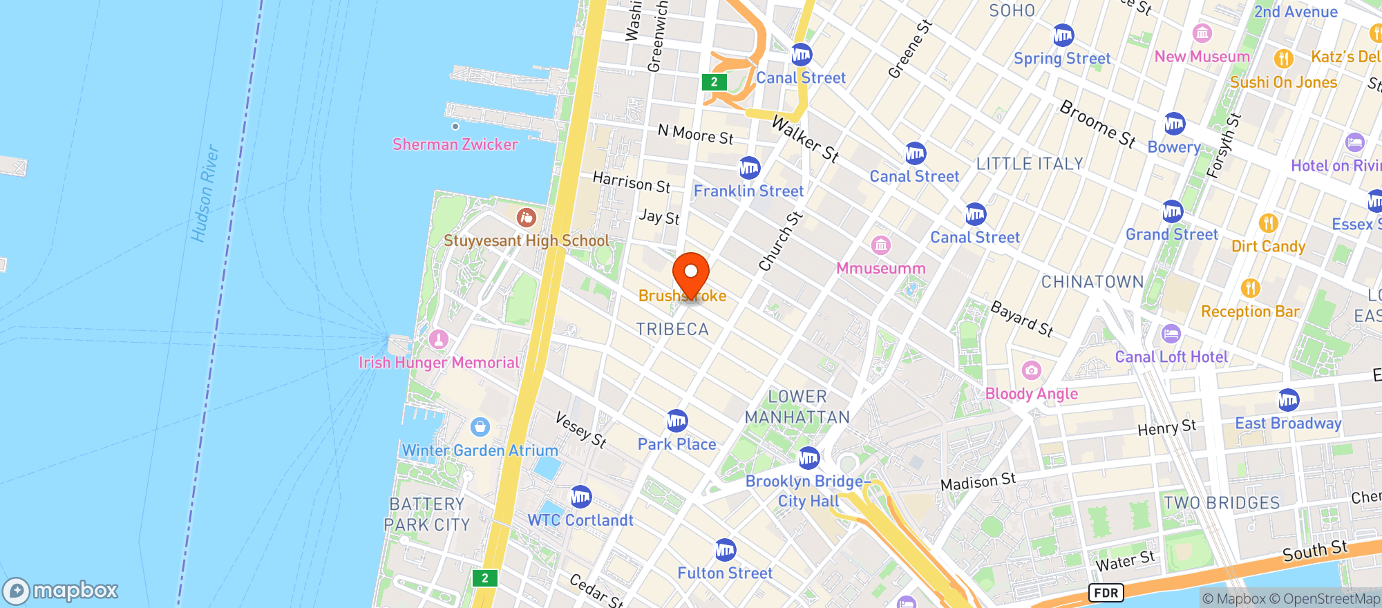 Map showing Tribeca Public House