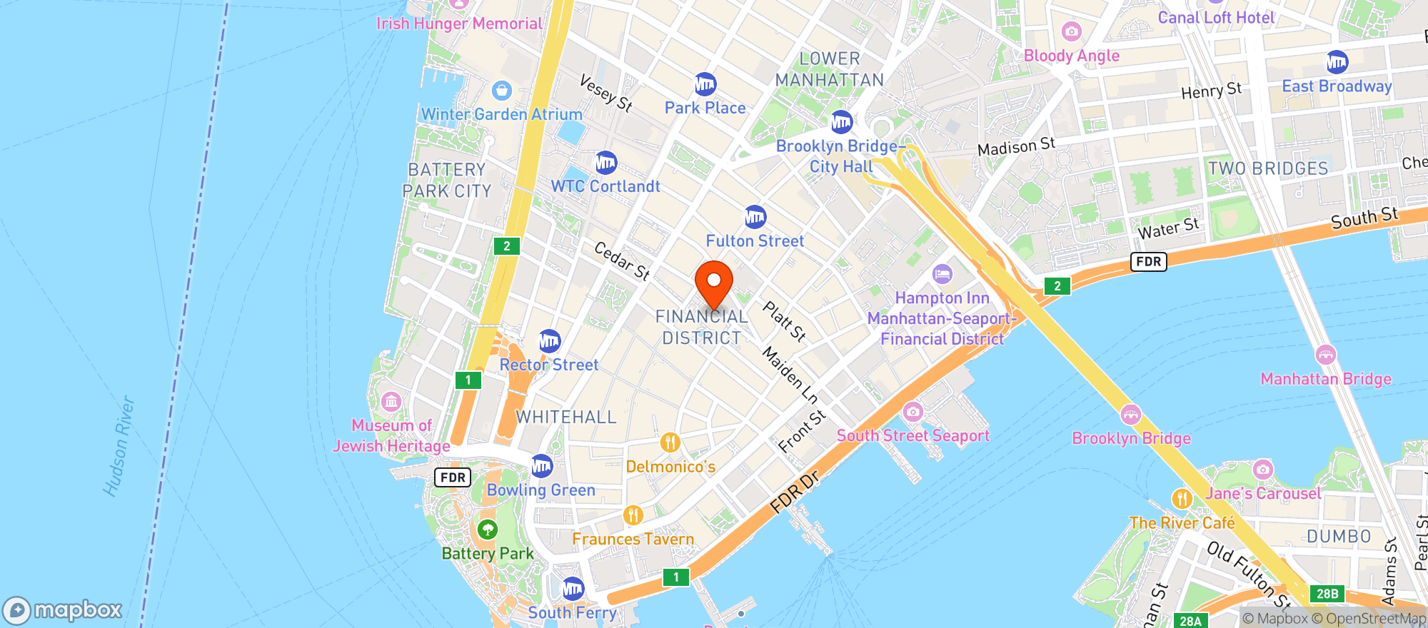 Map showing Manhatta And Bay Room