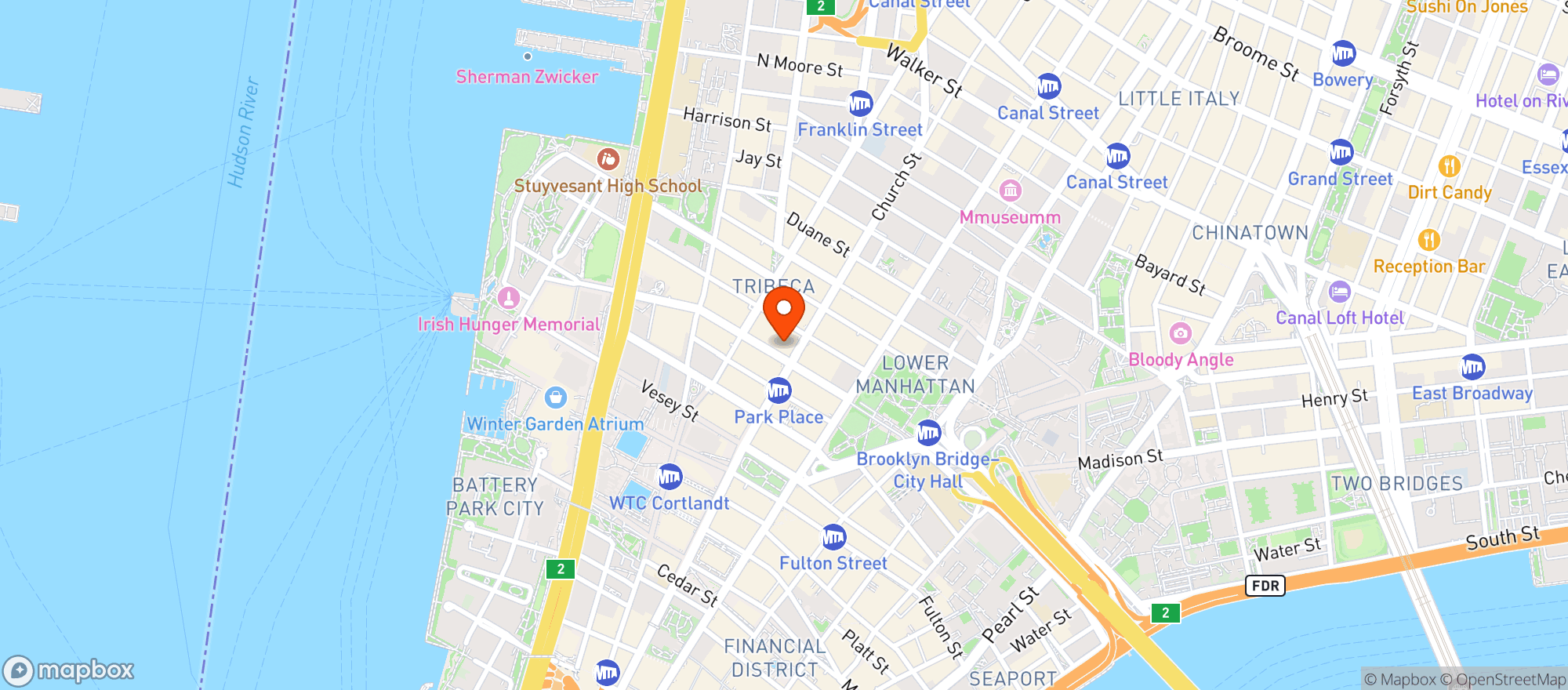 Map showing Boss Tweed