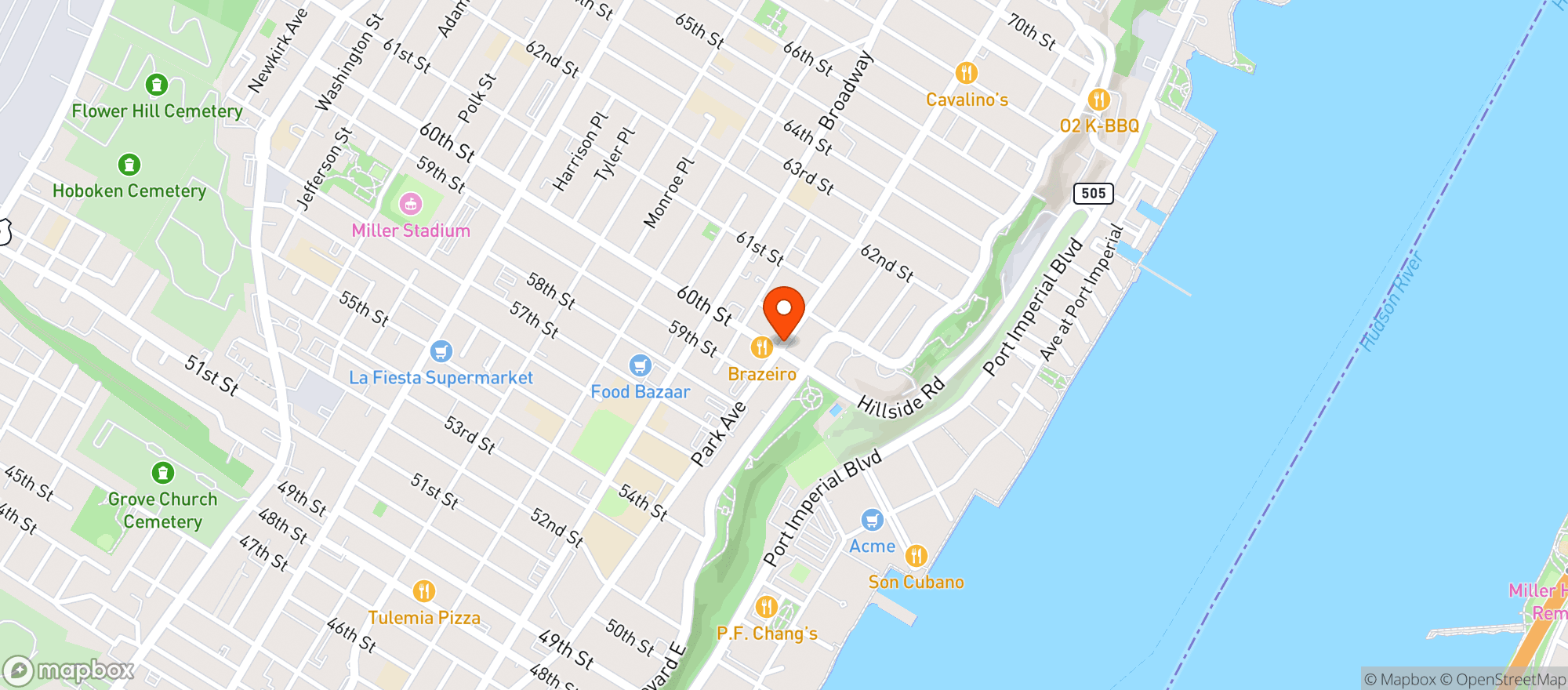 Map showing Hollywood Liquors