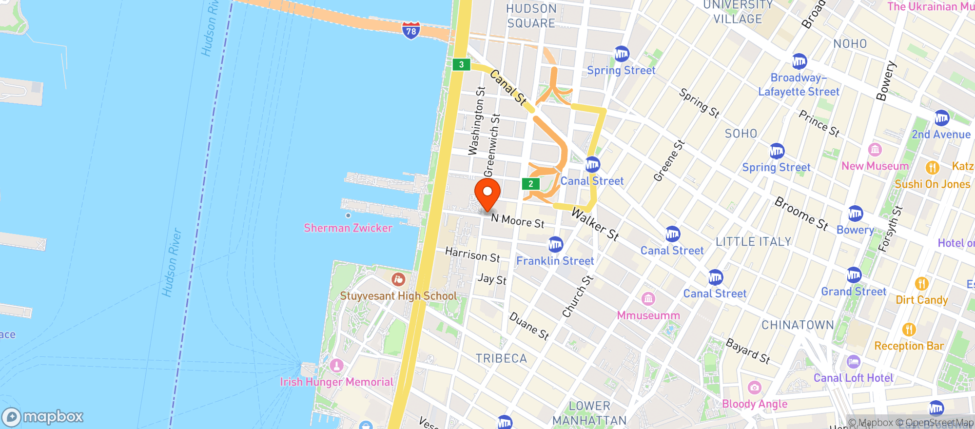 Map showing Smith & Mills