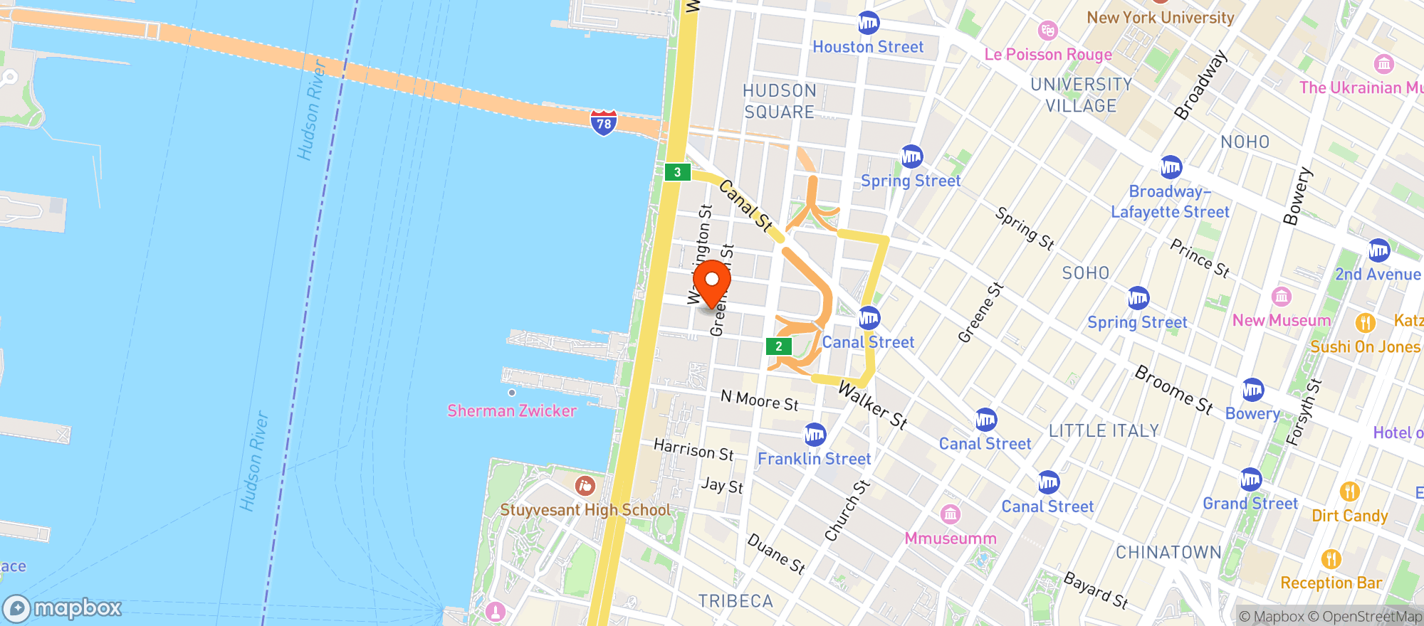 Map showing L'abeille/sushi Ichimura