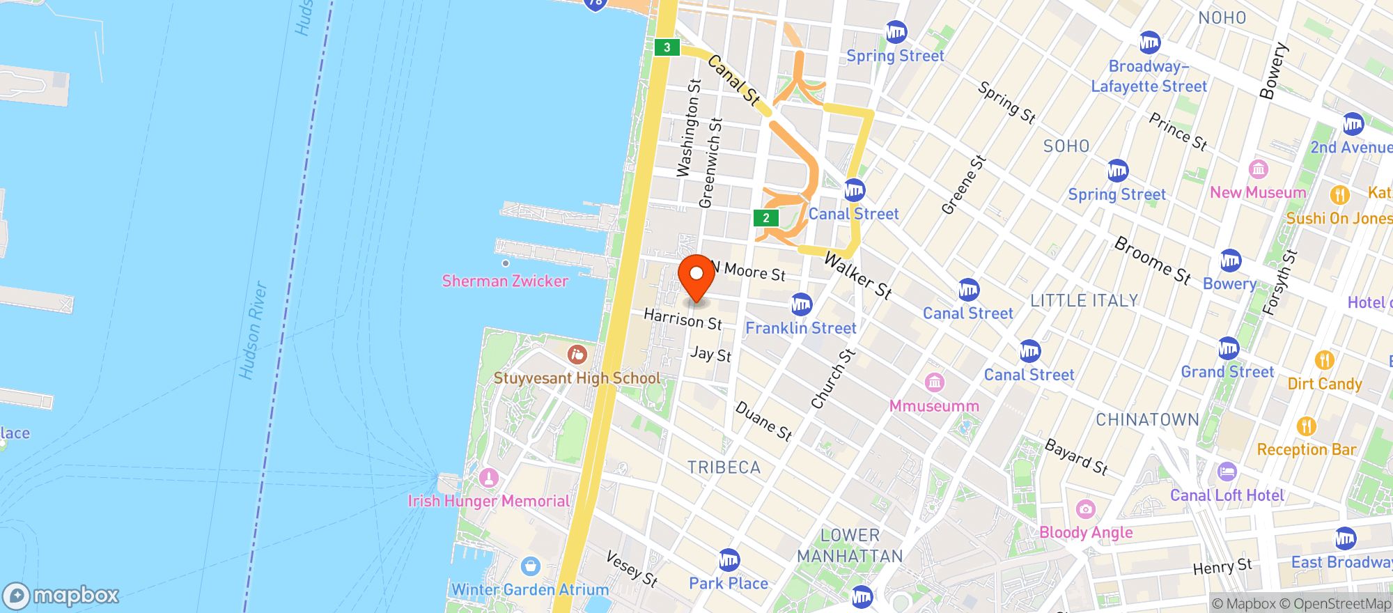 Map showing American Cut