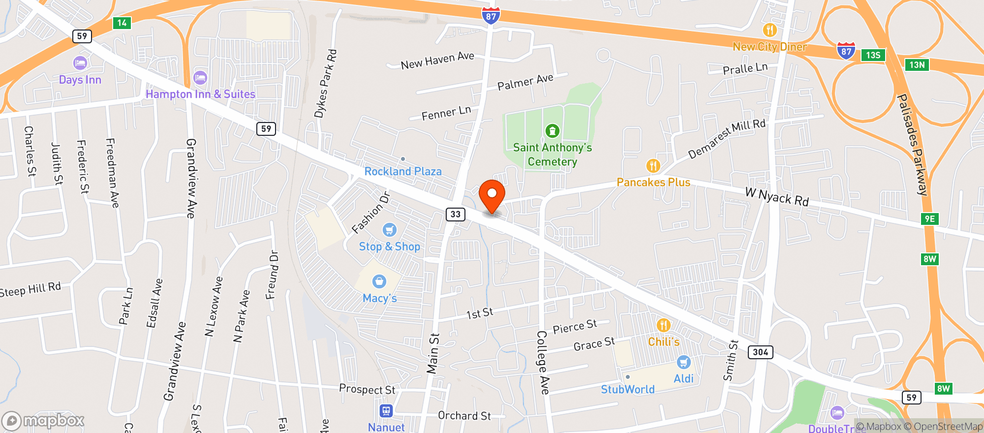 Map showing Vitamin Shoppe - Nanuet