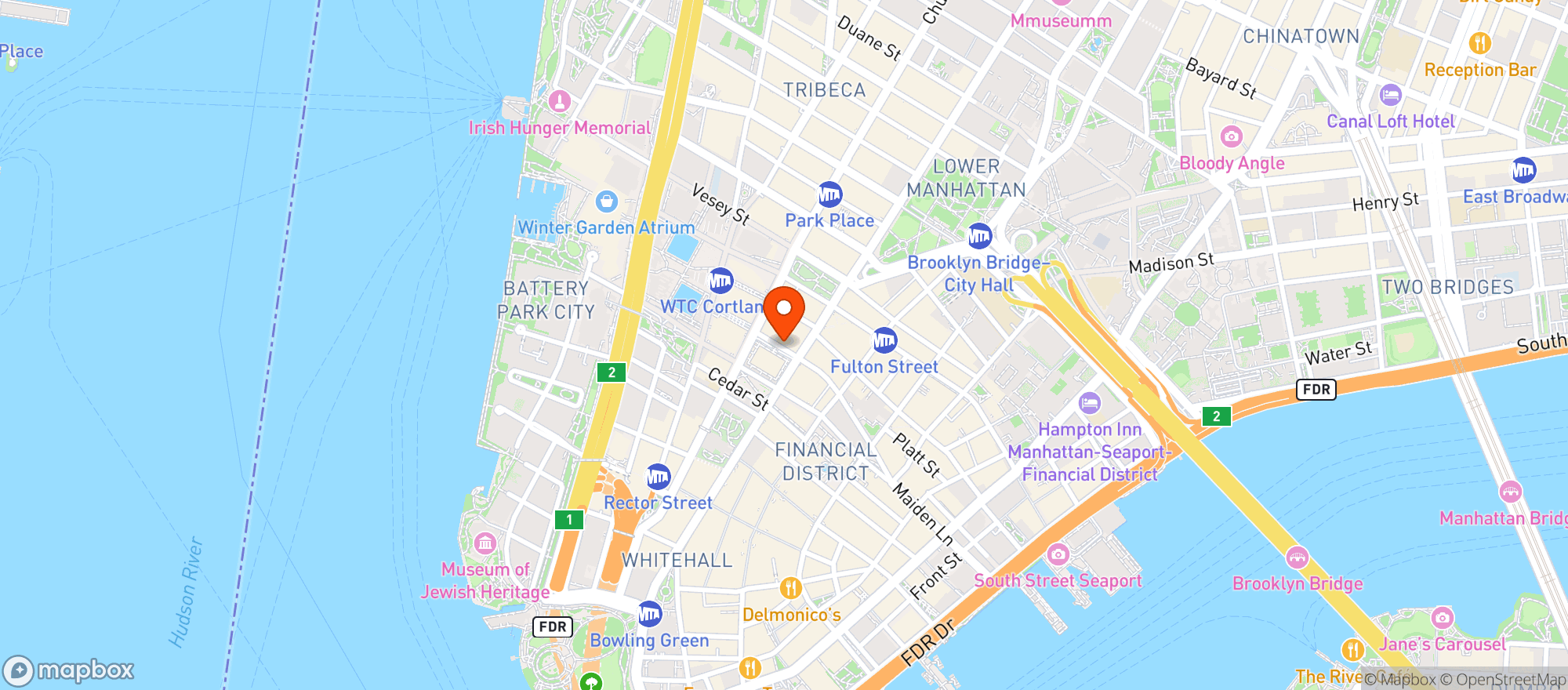 Map showing Barcade - Fidi