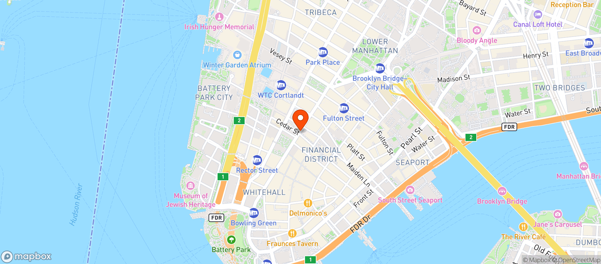 Map showing Equitable Building