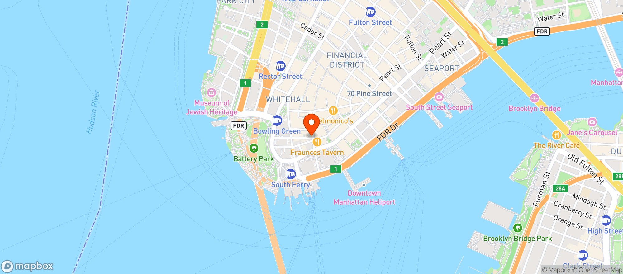 Map showing 100 Market Place
