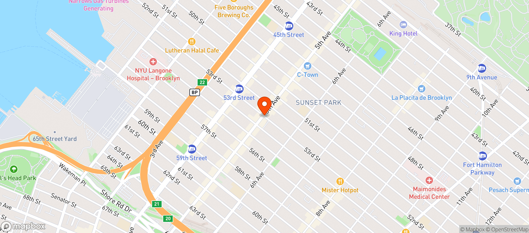 Map showing Gnc