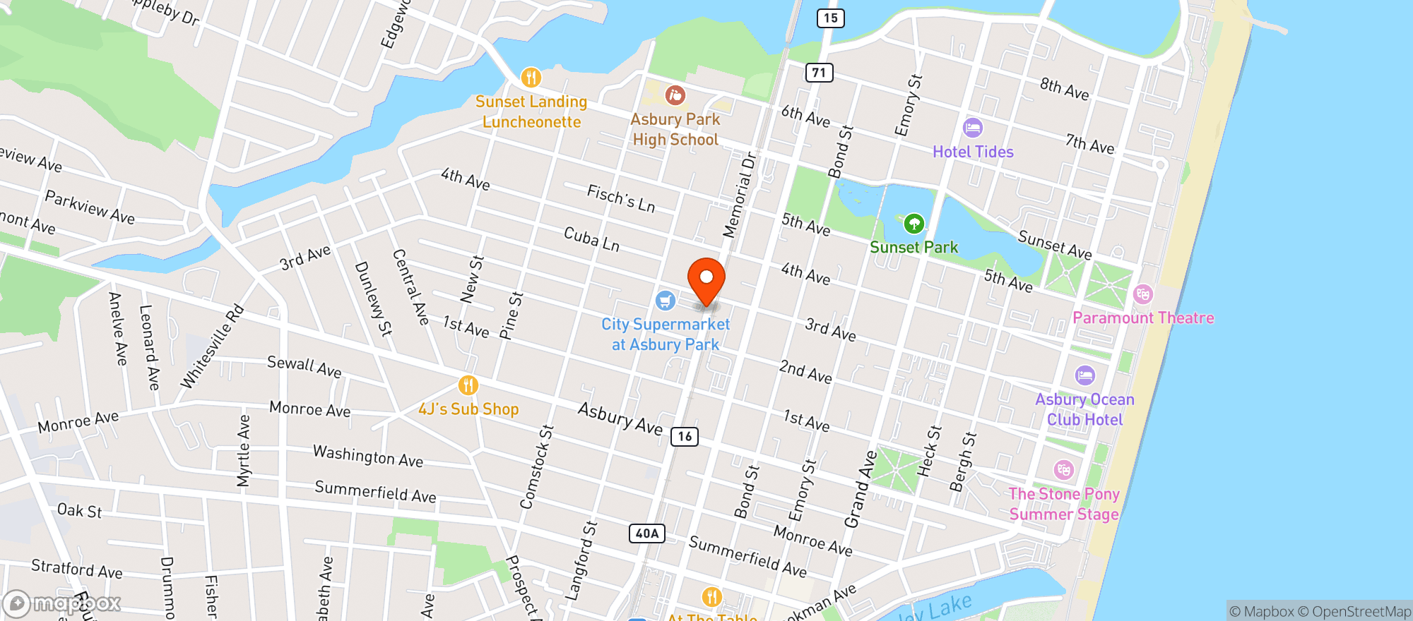 Map showing City Supermarket