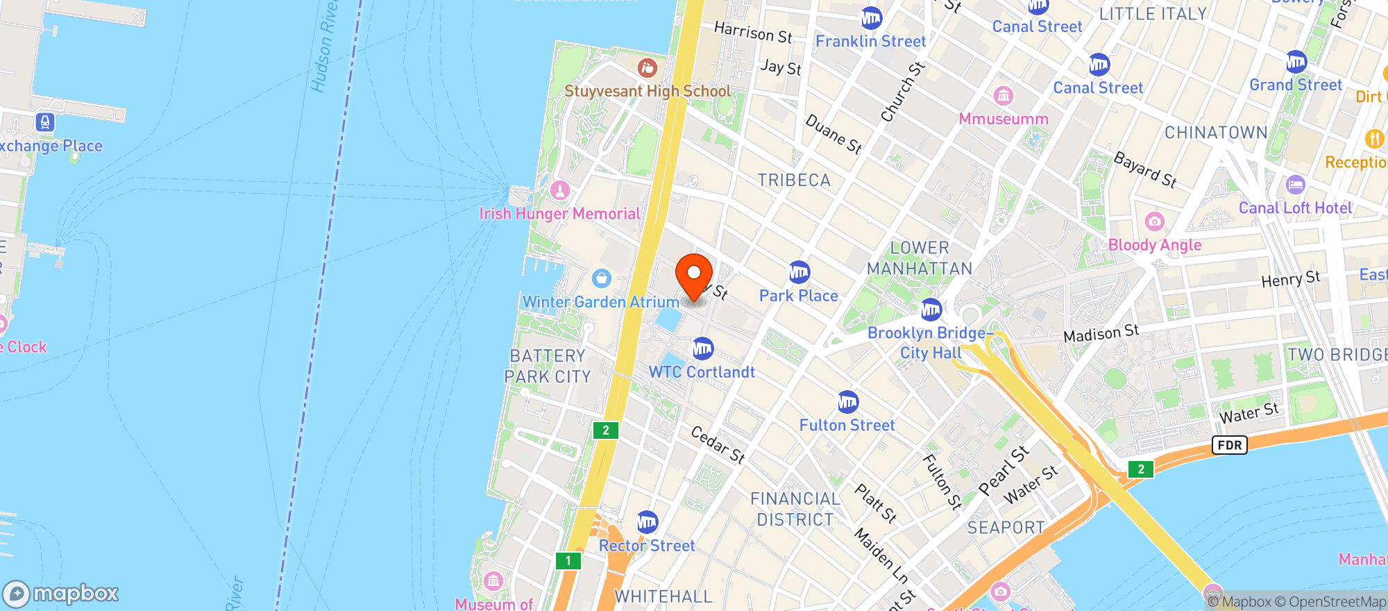 Map showing Perelman Performing Arts Center