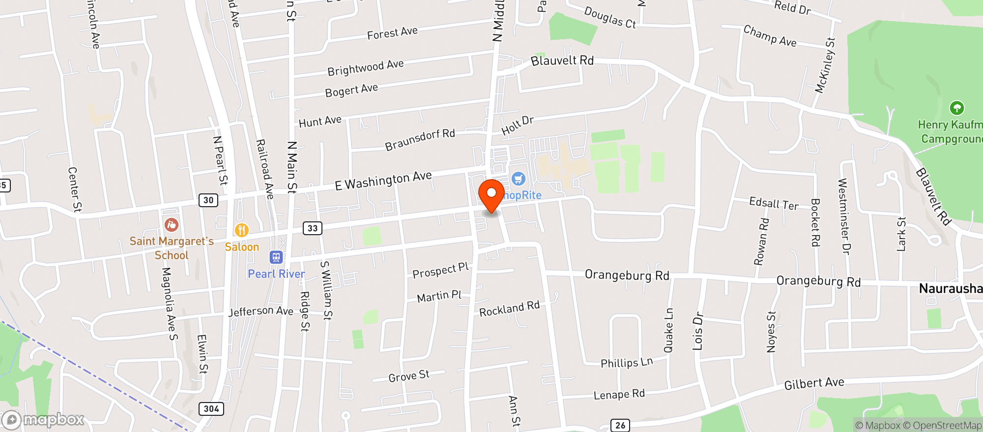 Map showing GULF (PEARL RIVER - 202 E CENTRAL AVE)