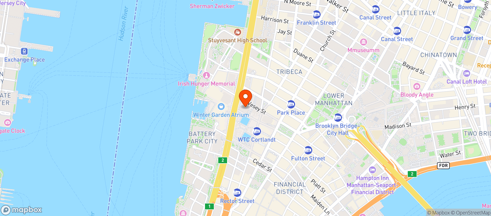 Map showing Sky Lobby