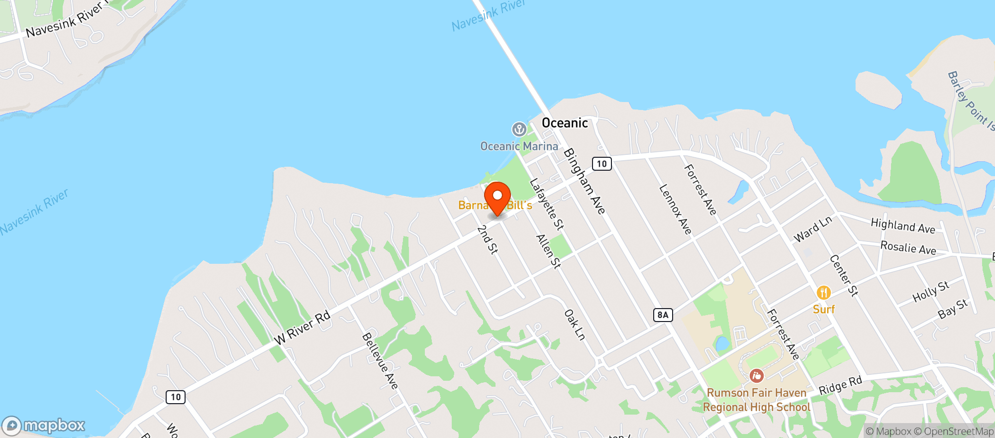 Map showing Brennans Deli