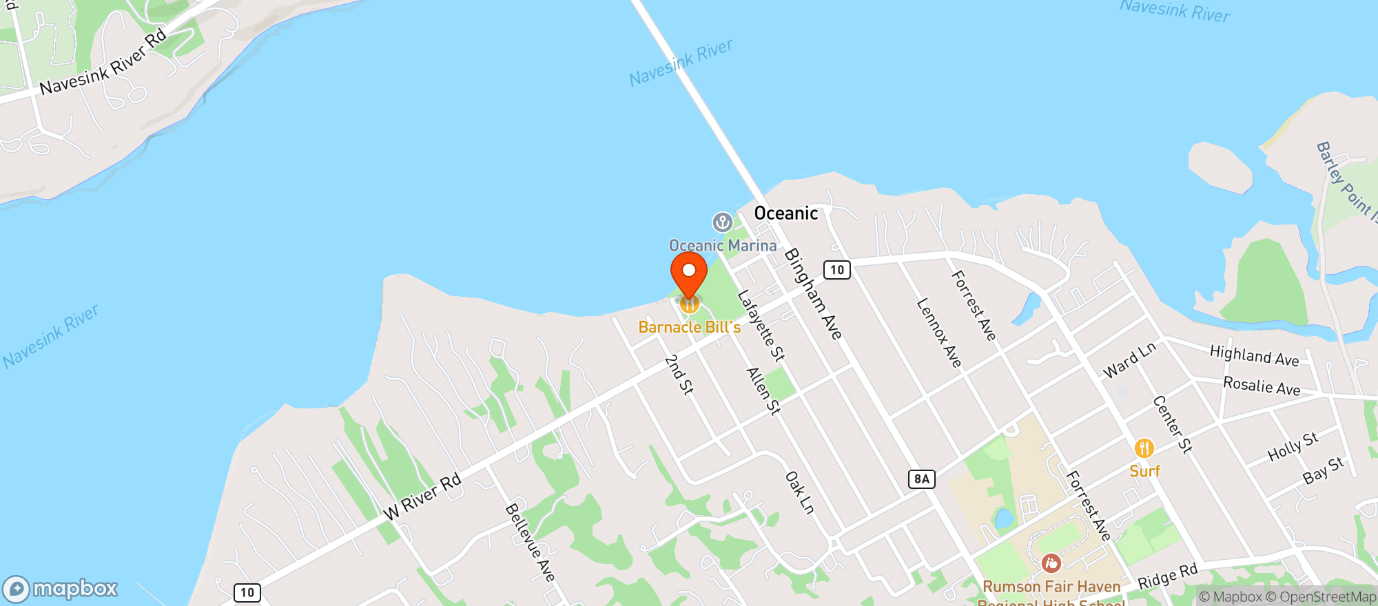 Map showing Barnacle Bills