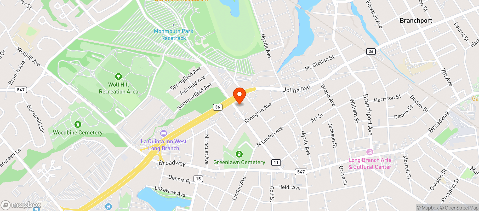 Map showing Rodeio Grill & Restaurant