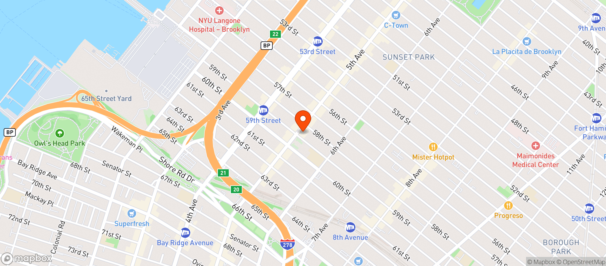 Map showing C TOWN SUPERMARKET