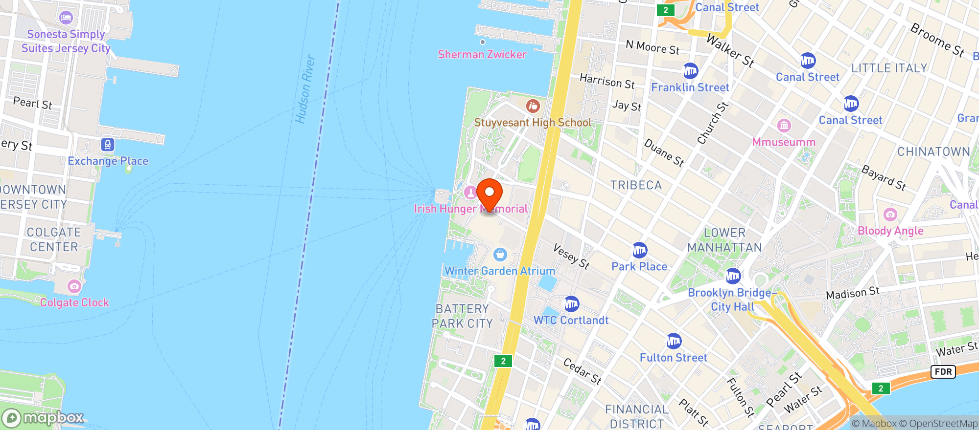 Map showing Pj Clarkes