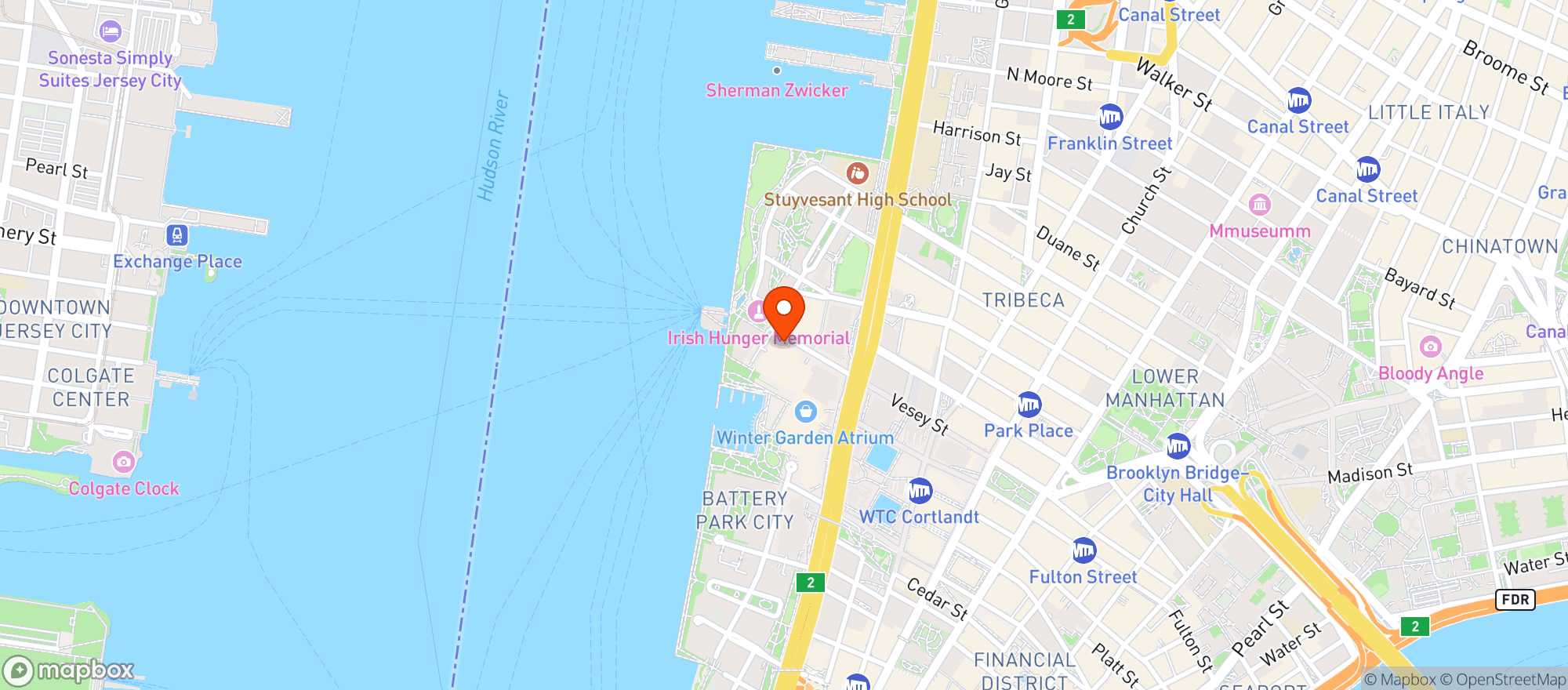Map showing Clean Market Fidi