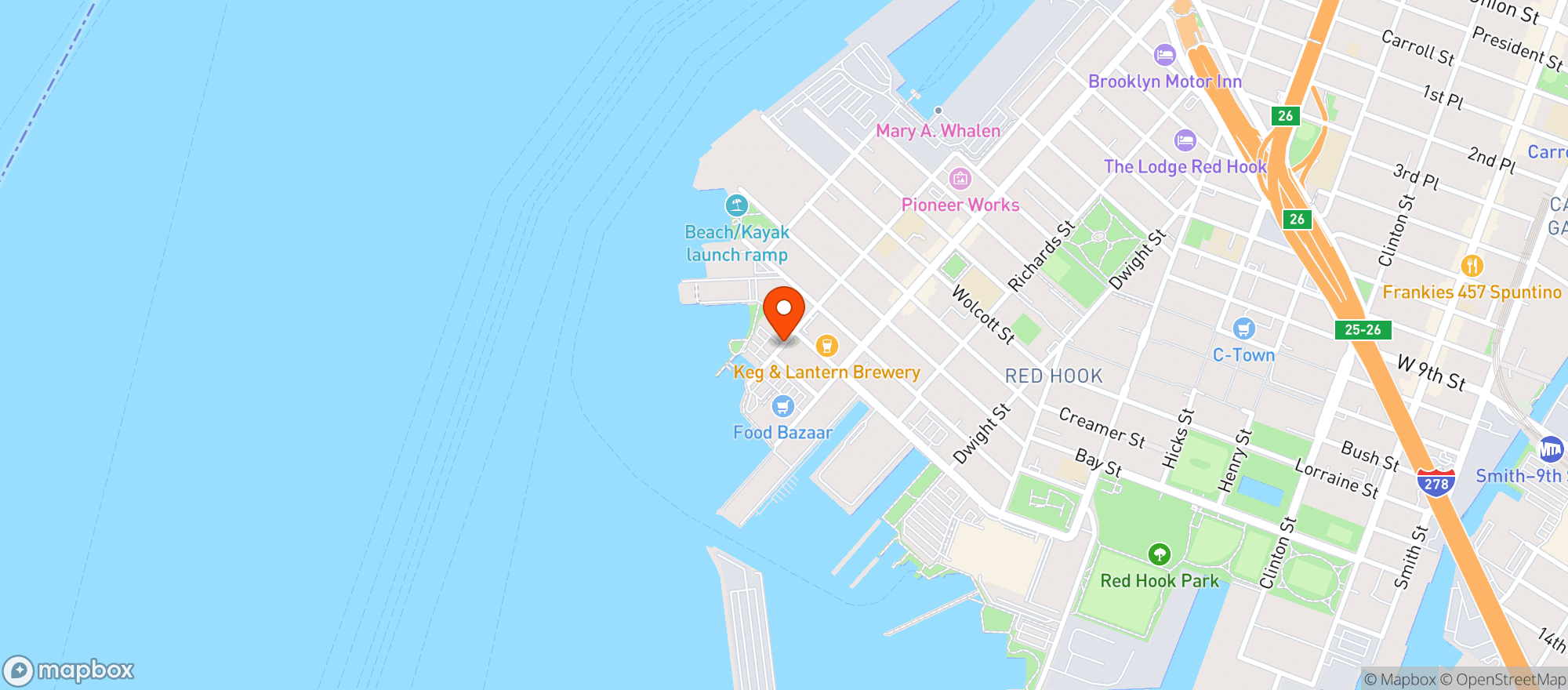 Map showing Sunny's