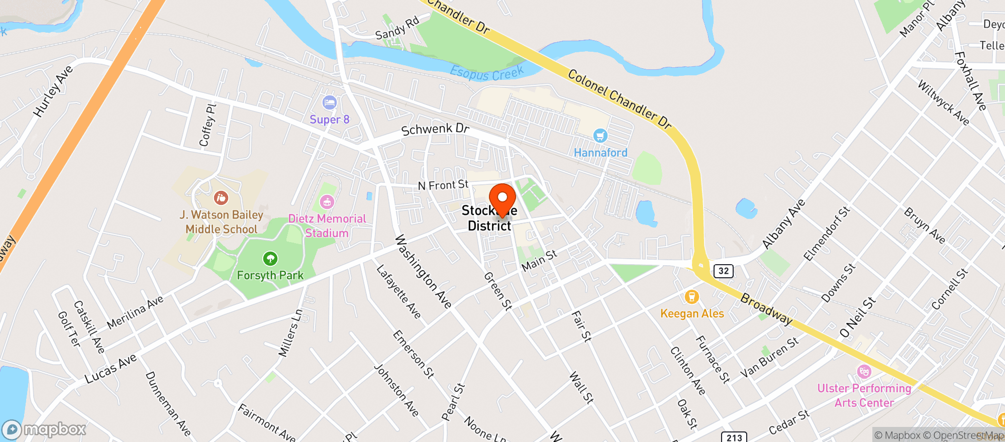Map showing 301 Wall Restaurant