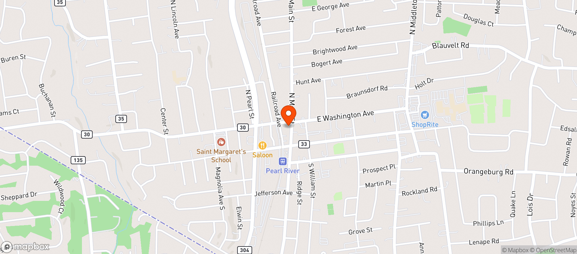 Map showing KP Food Mart
