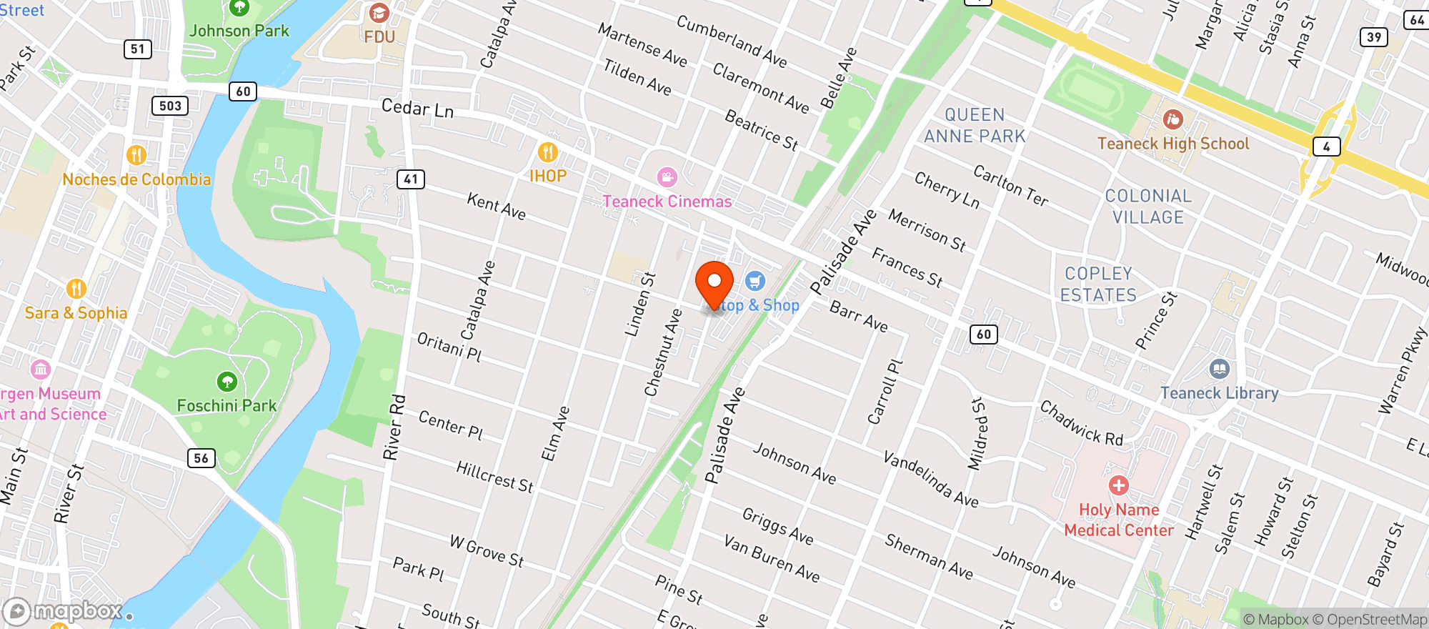Map showing Stop & Shop - 0851 - Teaneck
