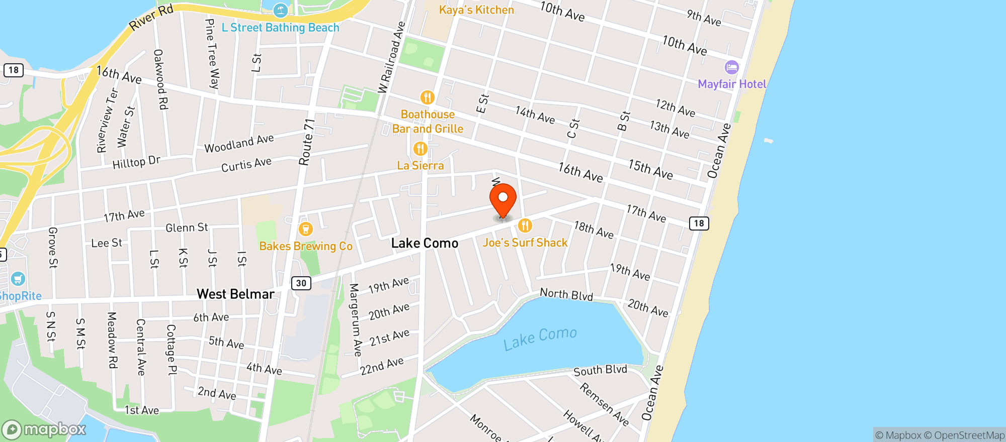 Map showing Discount Liquors Lake Como
