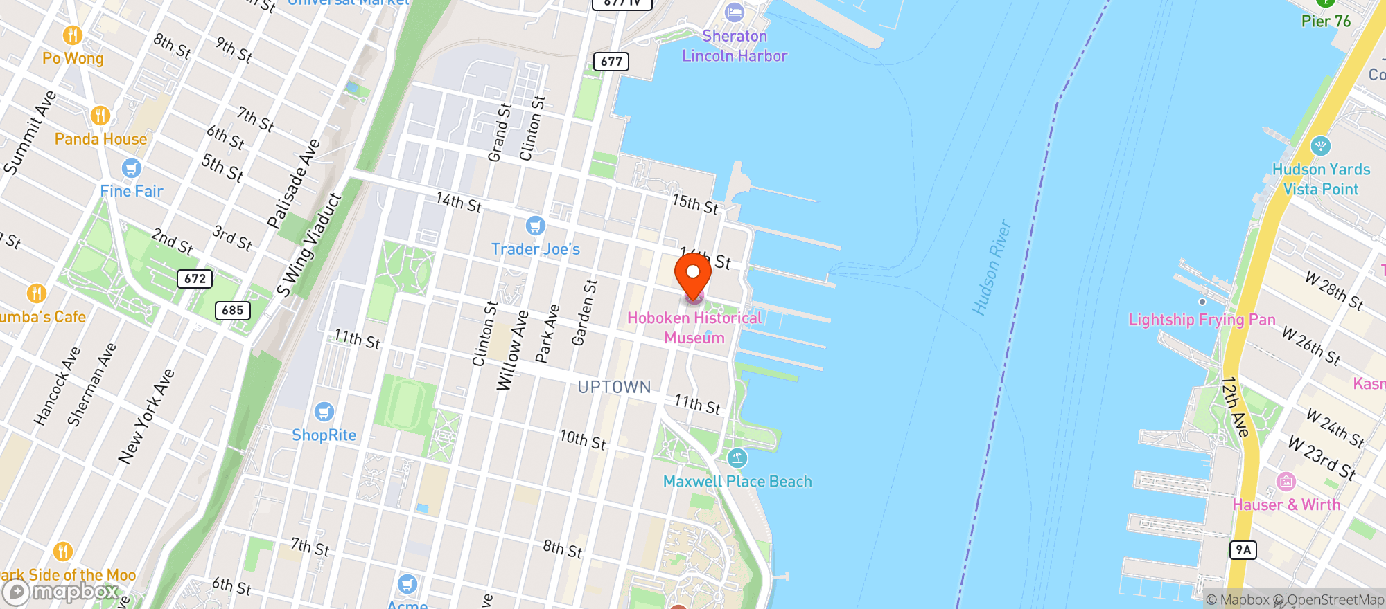 Map showing Sparrow Wine & Liquor
