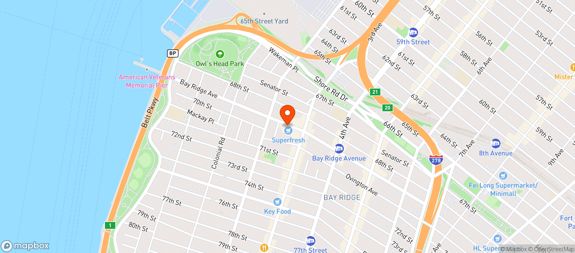 Map showing SUPERFRESH