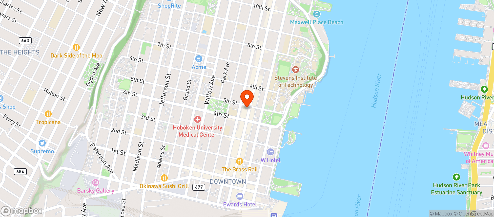 Map showing Delite Supermarket Corp NJ