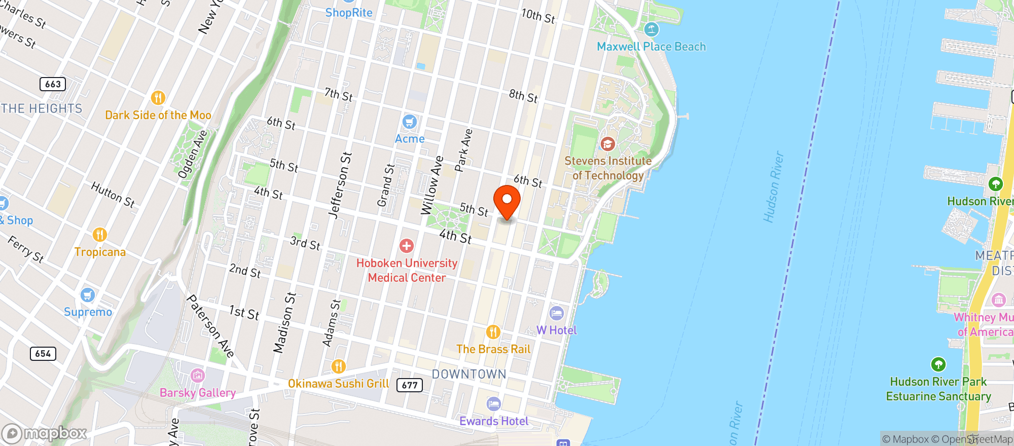 Map showing Delite Liquor Store