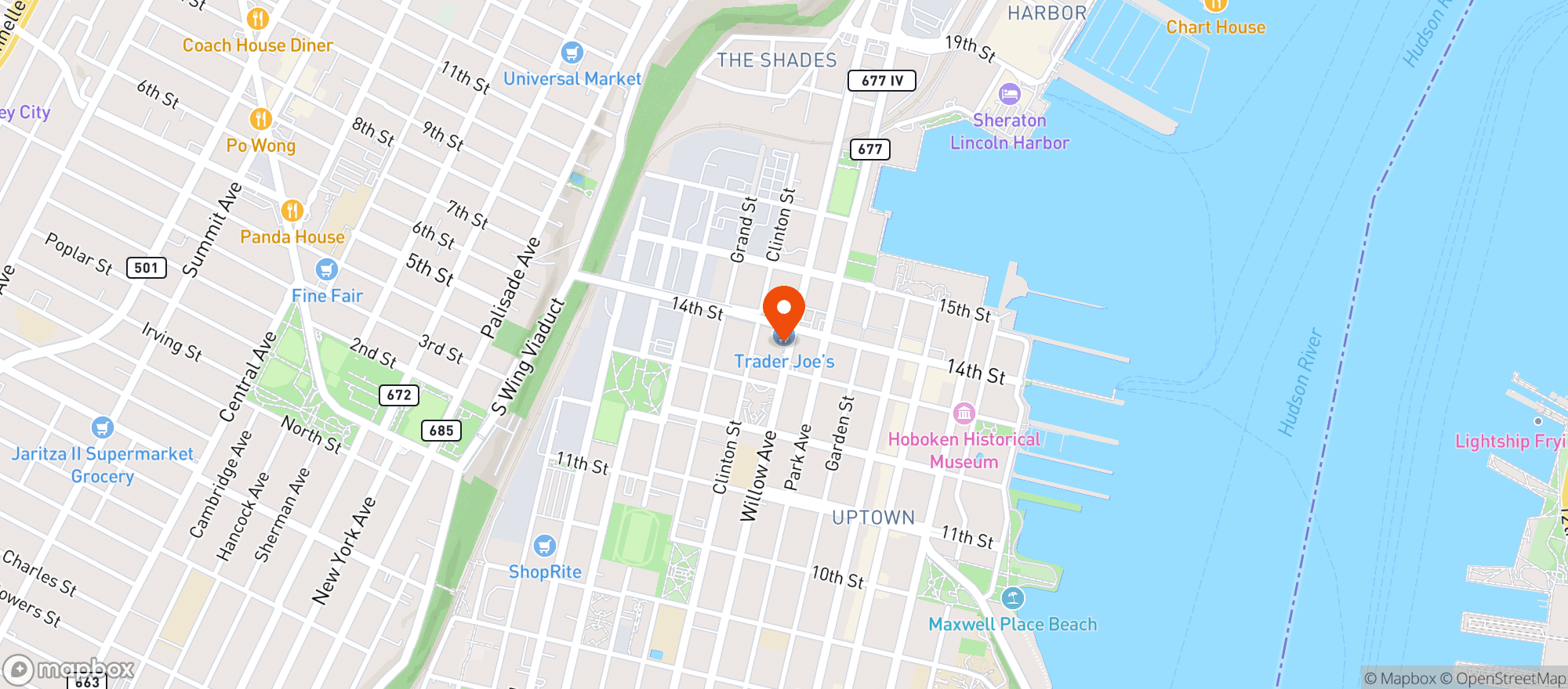 Map showing Wine Dad S - Hoboken