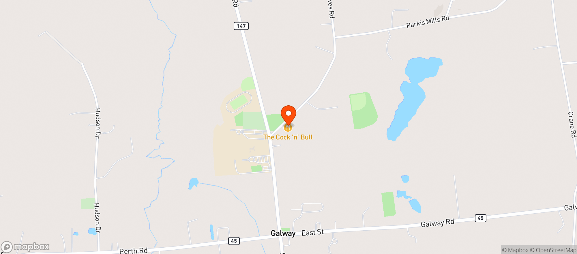 Map showing The Cock N Bull Restaurant