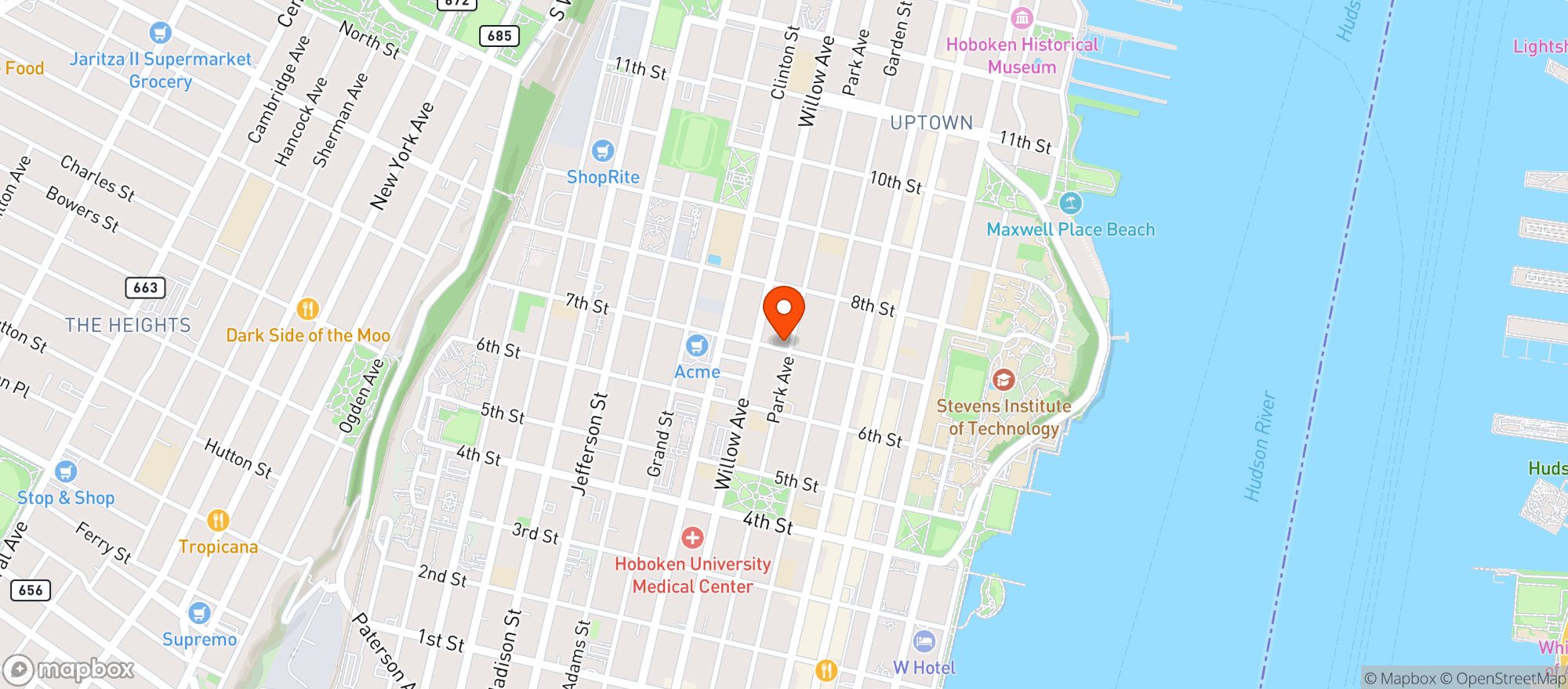 Map showing Garden Wine and Liquor NJ