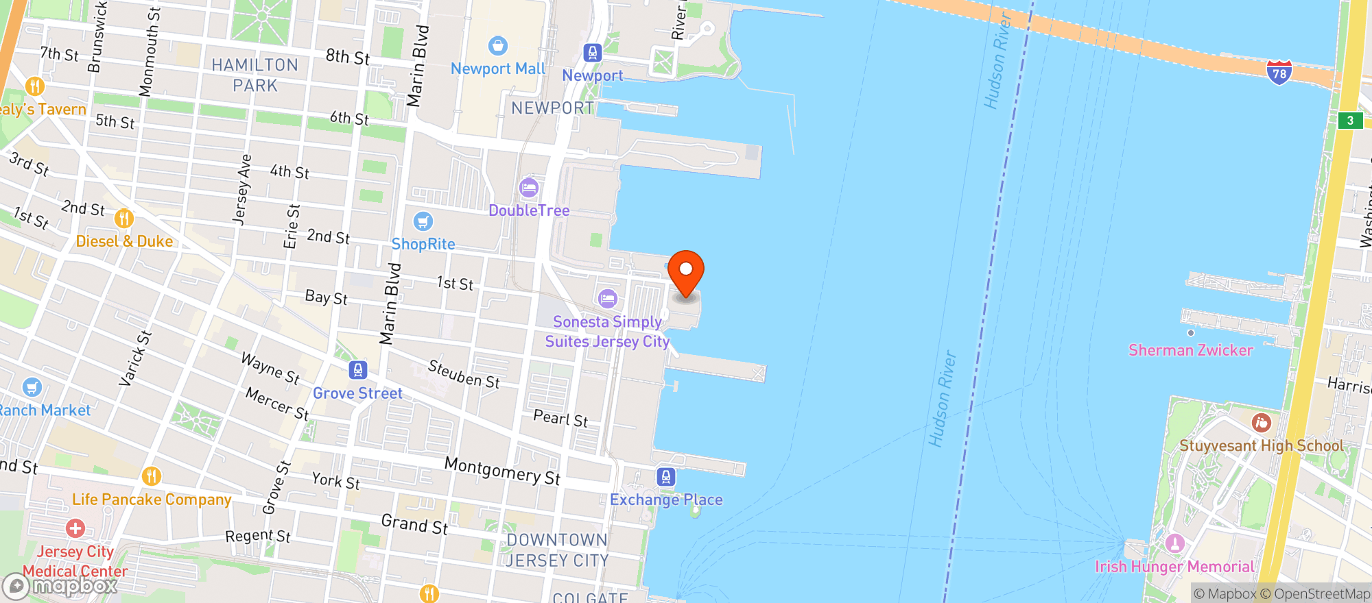 Map showing Hudson & Company Bar & Gr
