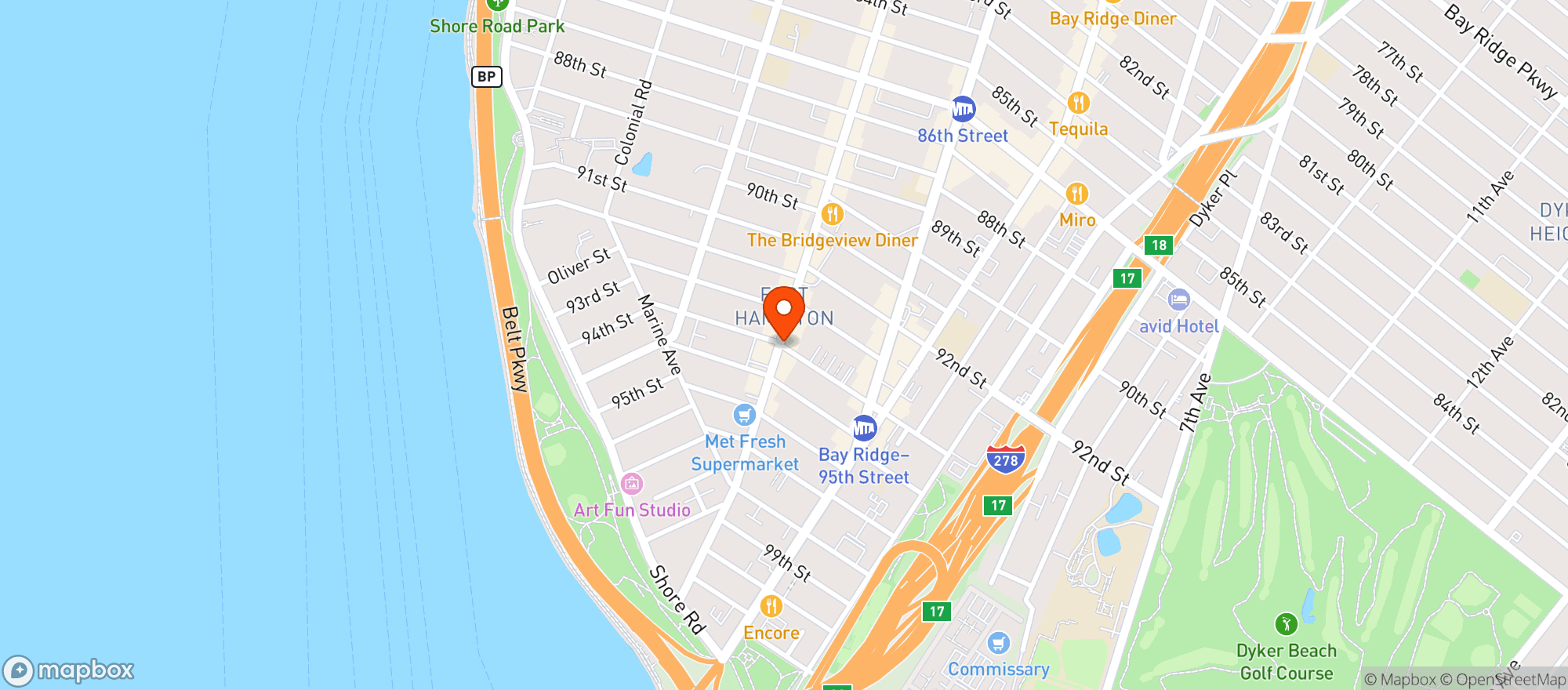 Map showing ORGANIC GIRL ON 3RD
