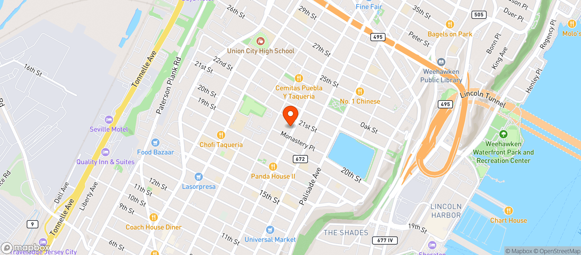 Map showing Wine Warehouse Union City