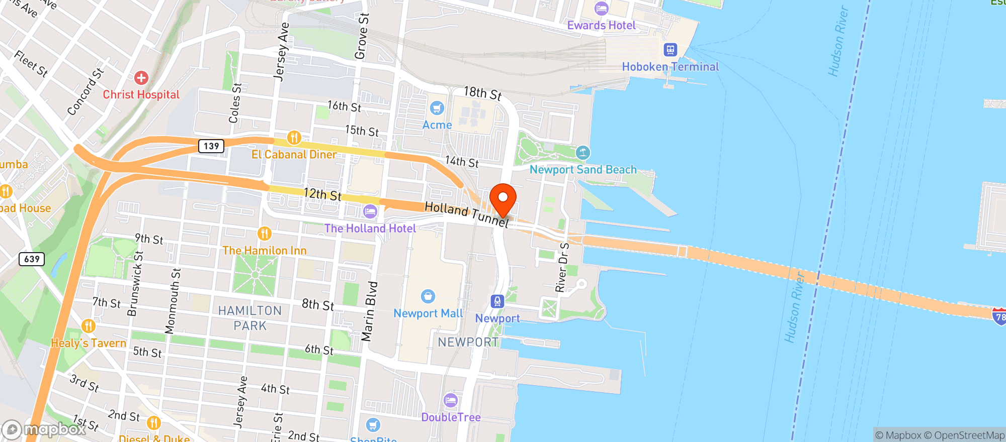 Map showing Wine Dad's - Jersey City