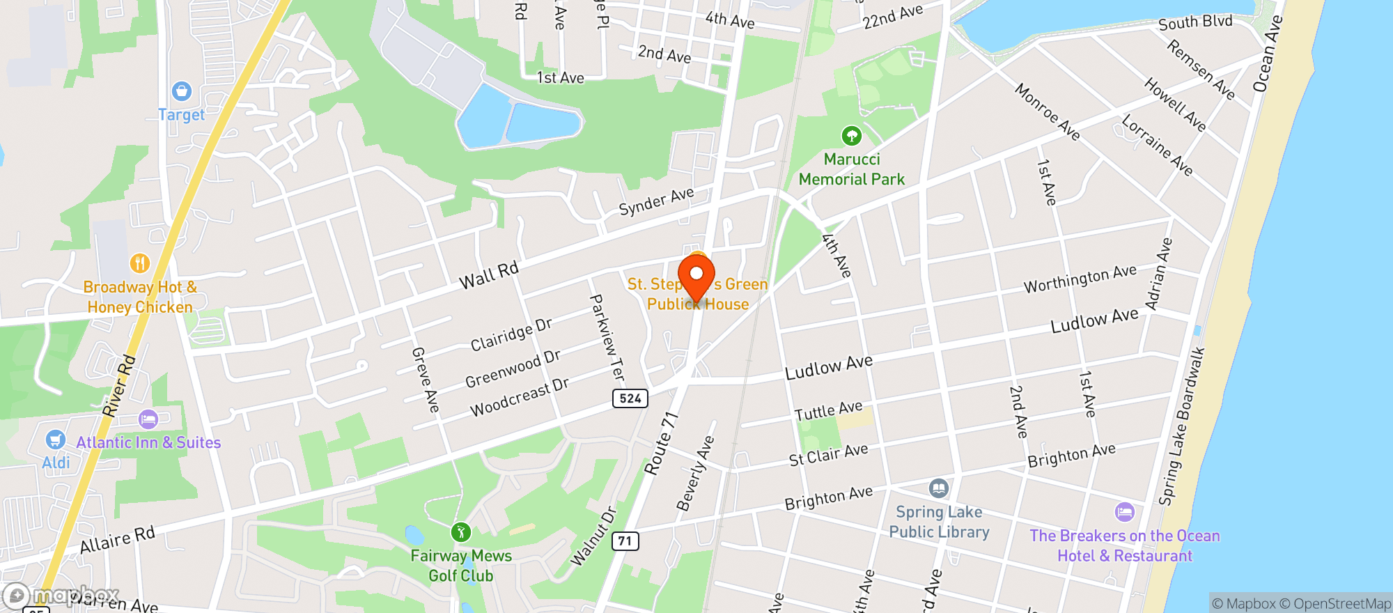 Map showing St. Stephen S Green