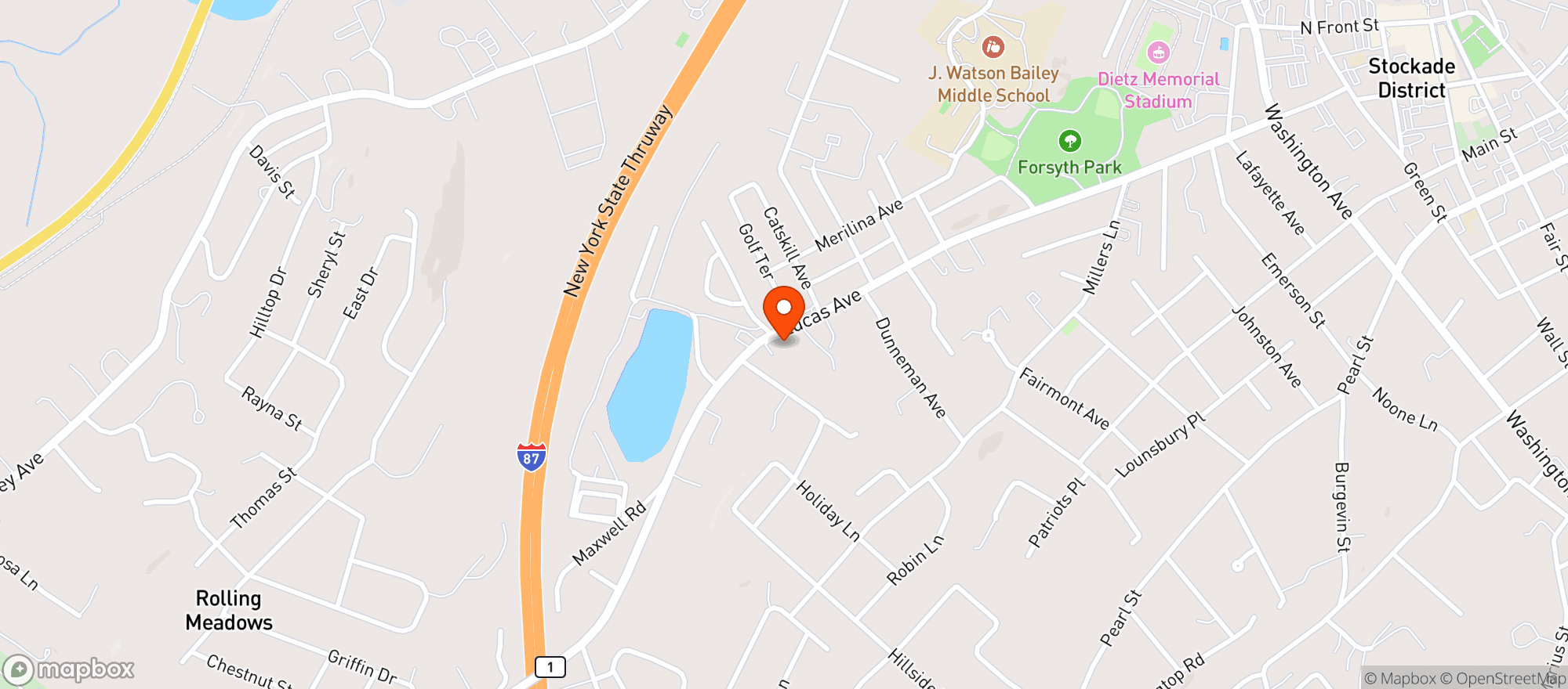 Map showing Lucas Wine & Liquors