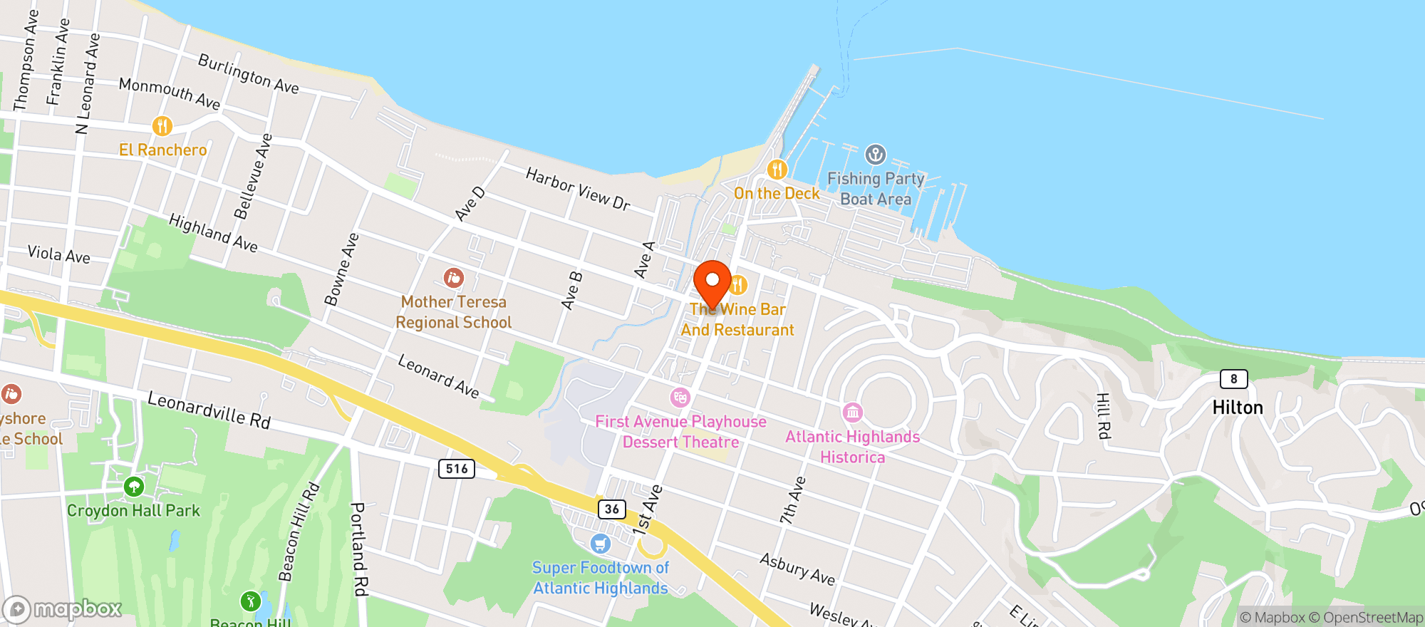 Map showing Atlantic House