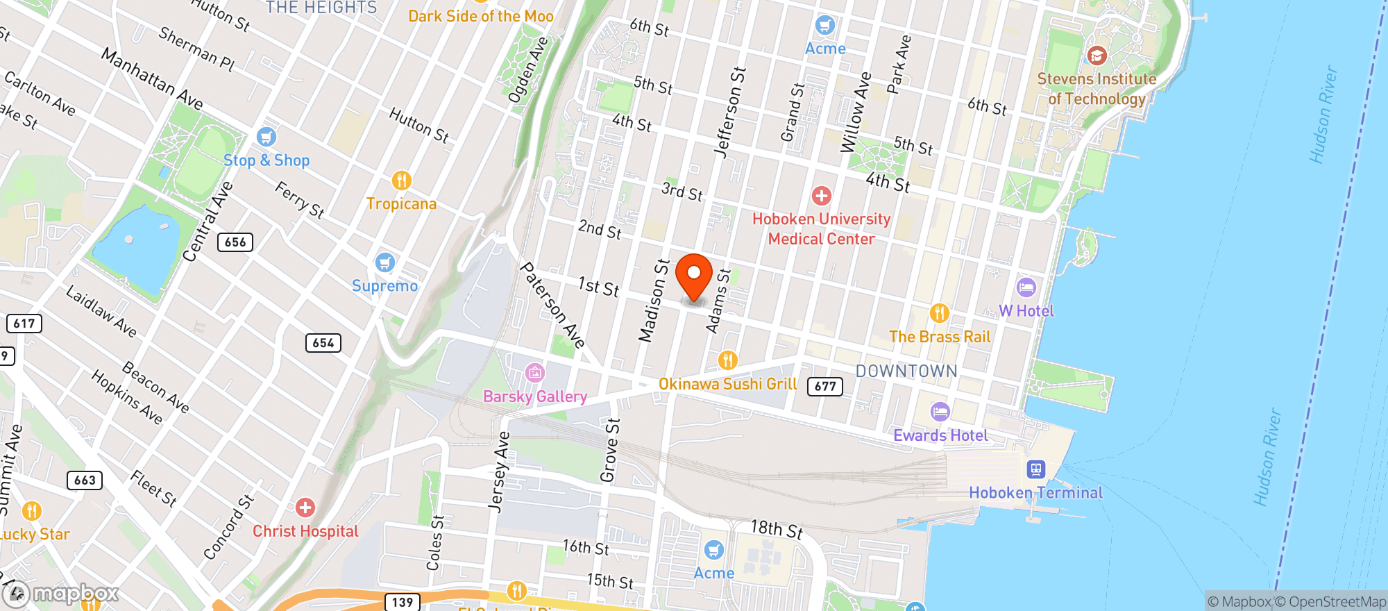 Map showing BLUE RIBBON WINE & LIQUOR